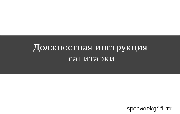 Образец должностной инструкции санитарки