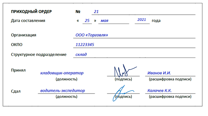 Что нужно знать о приходном ордере формата М4